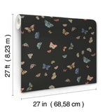 RF7413 Butterfly House Black Wallpaper