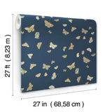 RF7415 Butterfly House Navy Wallpaper