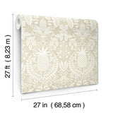 RF7485 Pineapple Damask Linen Wallpaper