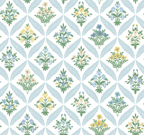 RF7514 Estee Garden Blue Multi Wallpaper