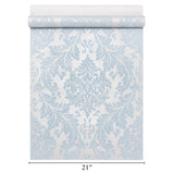 RG61622 Ivory off white cream baby blue vintage damask French Country wallpaper rolls 3D