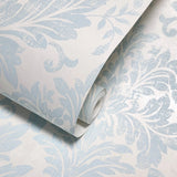 RG61622 Ivory off white cream baby blue vintage damask French Country wallpaper rolls 3D