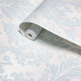 RG61622 Ivory off white cream baby blue vintage damask French Country wallpaper rolls 3D