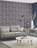 RH330236 Sway Blue Botanical Wallpaper