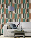 RH330526 Derain Green Geometric Wallpaper
