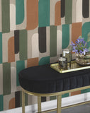RH330526 Derain Green Geometric Wallpaper