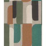 RH330526 Derain Green Geometric Wallpaper
