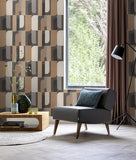 RH330533 Derain Charcoal Geometric Wallpaper