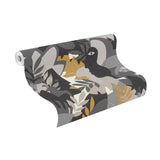 RH464849 Giacometti Grey Flora & Faces Wallpaper