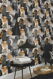 RH464849 Giacometti Grey Flora & Faces Wallpaper