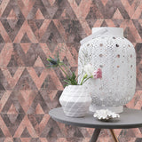 RH535532 Shikhar Raspberry Geometric Wallpaper