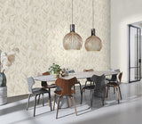 RH547467 Rennie Ivory Leaves Wallpaper