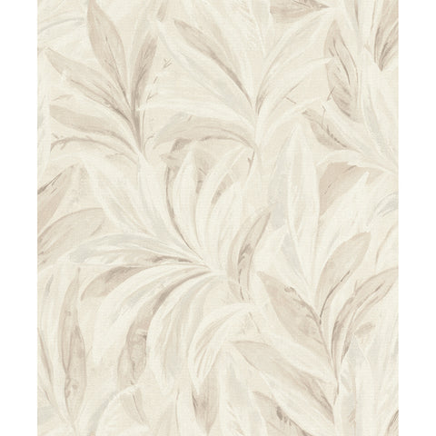 RH547467 Rennie Ivory Leaves Wallpaper
