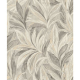 RH547481 Rennie Grey Leaves Wallpaper