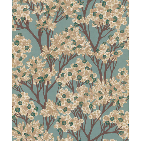 RH580013 Stickley Sky Blue Tree Wallpaper