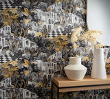 RH687422 Merian Grey Architectural Wallpaper