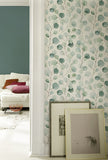 RH691702 Elaina Aqua Watercolor Boughs Wallpaper