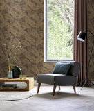 RH720570 Galner Copper Leaves Wallpaper