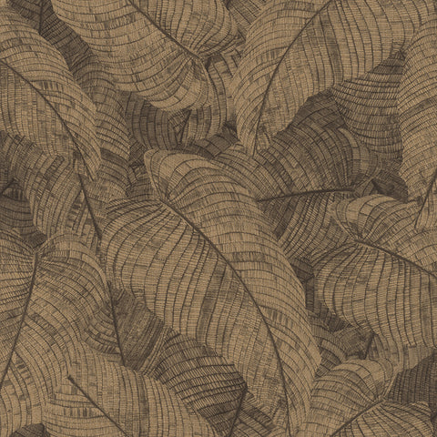 RH720570 Galner Copper Leaves Wallpaper