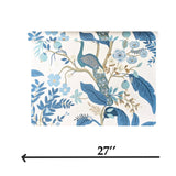 RI5173 White blue Tropical tree branches leaves flowers peacock botanical Wallpaper 3D
