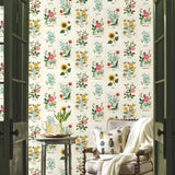 RP7334 Botanical Prints White Wallpaper