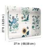 RP7335 Botanical Prints Indigo Wallpaper
