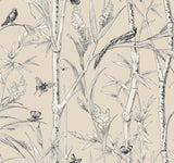 RT7832 Bambou Toile Beige Wallpaper