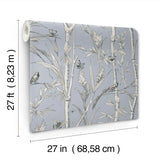 RT7833 Bambou Toile Blue Wallpaper