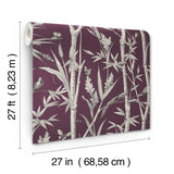RT7835 Bambou Toile Burgundy Wallpaper