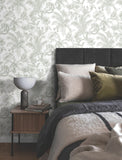 RT7842 Tropical Sketch Toile Green Wallpaper