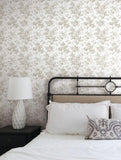 RT7872 Anemone Toile Taupe Wallpaper