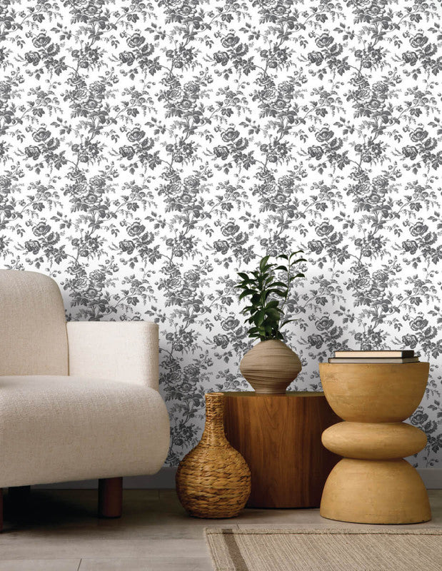York Anemone Toile Wallpaper - Thumbnail 2