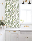 RT7911 Limoncello Toile Green Wallpaper
