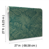 RT7924 Palm Cove Toile Emerald Forest Wallpaper