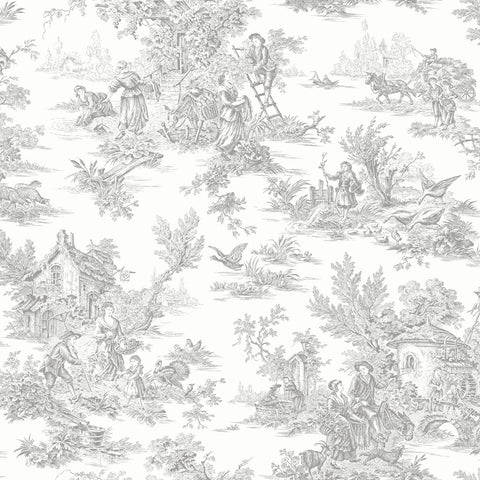 RT7940 Campagne Toile Gray Wallpaper