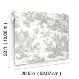 RT7940 Campagne Toile Gray Wallpaper