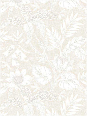 RY30210 Rainforest Leaves Sand Dune Brushed Taupe Wallpaper