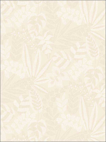 RY30603 Botanica Striped Leaves Sand Dune Ivory Wallpaper