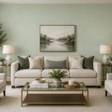 RY31704 Light green faux linen textile woven fabric textured Sackcloth modern wallpaper