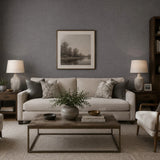 RY31708 Matte Gray faux linen textile woven fabric light textured Sackcloth wallpaper