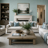 RY31724 Blue Dusk green hue faux linen textile woven fabric textured Sackcloth wallpaper