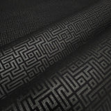 DC60910 Rockefeller Maze Geometric Onyx Black charcoal matte labyrinth lines Wallpaper