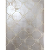 8950 Rusted steel metallic beige octagon lines trellis geometric modern wallpaper 3D