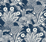 SC20102 Blue Suvi Palm Grove Wallpaper