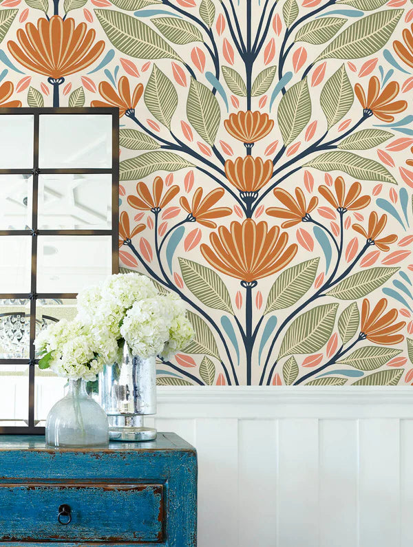 SC20606 Multi Carmela Folk Floral Wallpaper – wallcoveringsmart