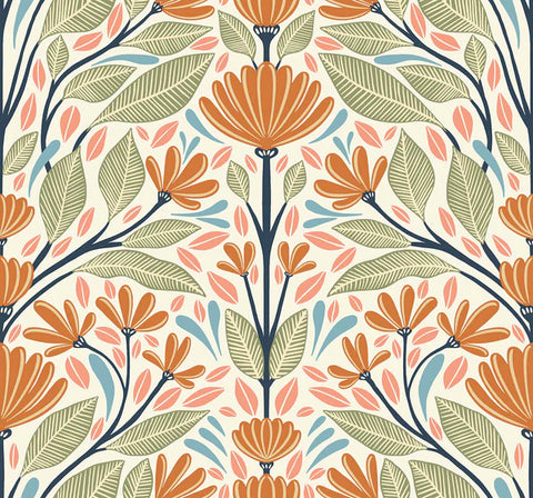 SC20606 Multi Carmela Folk Floral Wallpaper