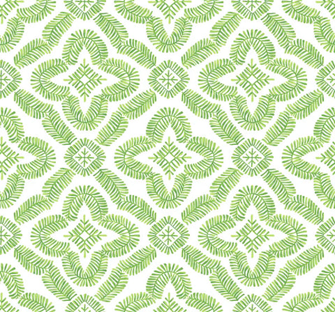 SC21304 Green Talia Botanical Medallion Wallpaper