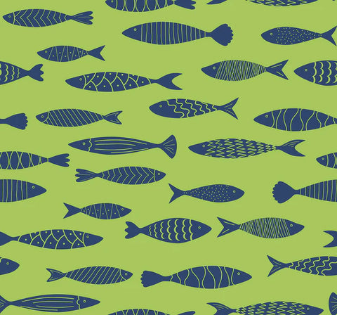 SC21504 Green Bahama Bay Fish Wallpaper