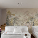 SF6001 Branched Leaves All-over Beige Mural