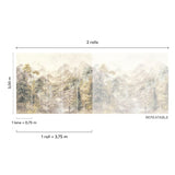 SF6001 Branched Leaves All-over Beige Mural